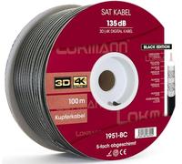 LOKMANN Câbles Coaxiaux Blindés 100 m 135 DB 5 Prises blindé Câble coaxial Câble d'antenne TV Câble Satellite Full HD, UHD, 4K, 8K + AUFWÄRTS