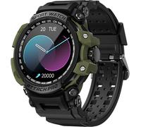 LOKMAT Bracelet intelligent, montre de sport, écran tactile TFT 1,32 pouces, tracker fitness, Bluetooth 5.2, avec fréquence cardiaque, sommeil, entraînement, etc., vert