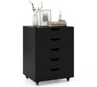 LOKO Armoire de rangement à 5 tiroirs, tiroir de rangement polyvalent avec roulettes verrouillables, armoire latérale de bureau mobile sous le bureau, commode moderne pour bureau à domicile, salle