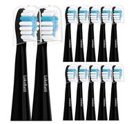 LokoBatii Lot de 12 brossettes à dents soniques compatibles avec Oral B Pulsonic Pulsonic Slim Clean 2000, Slim Luxe 4000, 4500, Slim 1002, noires