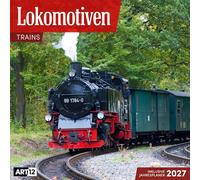 Lokomotiven Broschürenkalender 2027 - 30x30 - Art12 | Stilsicherer Eisenbahn-Kalender im schlanken Hochformat (aufgeklappt 30x60 cm) | zum Eintragen