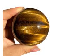 LoKori Boule de Cristal décorative en Cristal Naturel œil de Tigre Poli, sphère de Divination, Cristaux de guérison, Boule d'énergie, Cadeau de Pendaison de crémaillère Fengshui,65mm