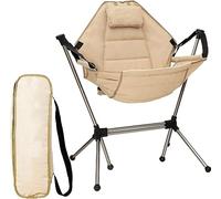 LoKori Chaise de Camping Pliante Chaise Hamac pour Extérieur Chaise à Bascule Pliante Portable Chaise Pivotante à Dossier Réglable avec Appuie-tête pour Voyage, Pique-Nique, Terrasse, Pêche,C