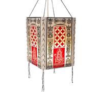 Lokta Abat-jour suspendu en papier et tissu fait à la main Tara blanc/asiatique