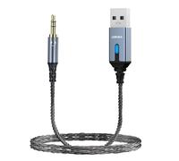 LOKUKA Adaptateur Bluetooth 5.3 vers AUX pour voiture/haut-parleur, récepteur Bluetooth 3,5 mm avec câble en cuivre à 8 fils, boîtier en alliage d'aluminium, pour la navigation vocale, la musique