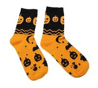 Lokxmve Chaussettes d'Halloween pour Femmes et Hommes 38-46 - Amusantes Citrouille Chauve-souris Colorées en Coton Mignon