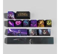 LOL 12 Capuchons de Touches Profil OEM Ergonomique, Matériau PBT OEM Profile Dye Sublimation Disposition, Compatible avec la Plupart des Claviers Mécaniques Gamer (Evelynn)