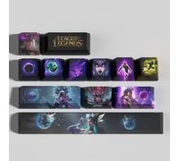 LOL 12 Capuchons de Touches Profil OEM Ergonomique, Matériau PBT OEM Profile Dye Sublimation Disposition, Compatible avec la Plupart des Claviers Mécaniques Gamer (Syndra)