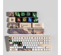 LOL 14 Capuchons de Touches Profil OEM Ergonomique, Matériau PBT OEM Profile Dye Sublimation Disposition, Compatible avec la Plupart des Claviers Mécaniques (Riven)