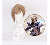 LOL Fiora Laurent le Grand duelliste brun blond court cheveux synthétiques Cosplay perruque Halloween Costume perruques KUQX0380