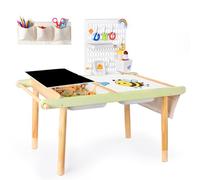 LOL-FUN Table Sensorielle en Bois pour Garçons et Filles, Cadeau Table pour Enfant avec 2 Bacs de Rangement, Table D'activités pour Apprendre, Jouer et Dessin
