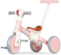 LOL-FUN Tricycle avec pédales 5 en 1 pour Enfants 2 Ans, Vélo d'équilibre à 3 Roues avec Direction et poignée de Poussée pour Garçon et Fille, Jouet Cadeau Vélo pour Enfant 1-4 Ans