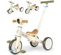 LOL-FUN Tricycle avec pédales 5 en 1 pour Enfants 2 Ans, Vélo d'équilibre à 3 Roues avec Direction et poignée de Poussée pour Garçon et Fille, Jouet Cadeau Vélo pour Enfant 1-4 Ans