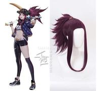 LOL KDA nouvelle peau Ahri Kda Akali Rogue Assassin Evelynn Kaisa Cosplay Costume perruques cheveux synthétiques + casquette de perruque Akali