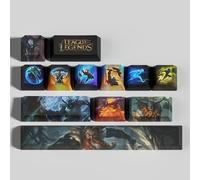 LOL Lot de 12 capuchons de clavier mécaniques avec pavé numérique gravé au laser gravé au laser avec chaque portrait passif et compétences compatibles avec n'importe quel clavier mécanique (Olaf)