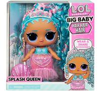 Lol Surprise Big Baby Hair Poupée Splash Queen De 28cm Avec Butin Et Accessoires