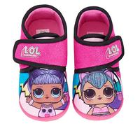 LOL Surprise Dolls Pantoufles d'intérieur faciles à fixer pour fille Rose pailleté, rose bonbon, 33 EU