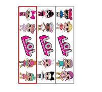 Lol Surprise Lot de 3 bandes comestibles prédécoupées pour gâteau d'anniversaire 3 x 25 cm