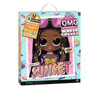 LOL Surprise OMG World Travel Poupée mannequin - SUNSET - Avec 15 Surprises dont 1 tenue, des chaussures, des accessoires de voyage & + - Coffret réutilisable - à collectionner, 4 ans +