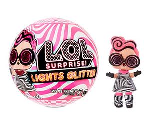 LOL Surprise Poupées de mode à collectionner - Avec 8 surprises, Modes & Accessoires - révélation de lumière noire comprise- Poupée Pailletée Lights