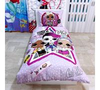 LOL Surprise Set 2 Pièces Lit Simple Housse de Couette Taie Coton Réversible