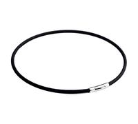 Lola & Gala Cordon Cuir pour Collier Pendentif | Fermeture à Clic Facile en Acier Inoxydable | pour Hommes et Femmes | Cuir Noir Véritable Lisse 3 mm | 51cm