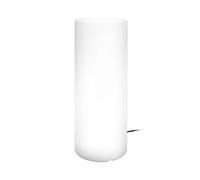 Lola Home Lampe d'extérieur cylindrique en Plastique HDPE Blanc Yaiza de Ø 30x75 cm