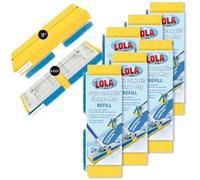 Lola Lot de 6 recharges pour balai éponge papillon Squeeze Matic, 22,9 cm, tête de rechange, nettoyage du sol, comparable avec recharge Quickie Type S
