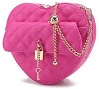 lola mae Sac à bandoulière en forme de cœur pour femme avec fermeture éclair autour du sac à bandoulière, Small