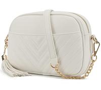 lola mae Sac à bandoulière matelassé, sac à main à bandoulière au design tendance, blanc