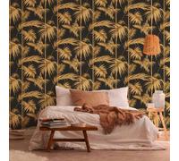 Lola Paris Palmier Feuille AS Creation Papier Peint Noir/Doré 36919-5 Métallique