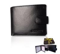 Lola Sale Portefeuille en cuir pour homme avec porte-monnaie | porte-cartes en cuir | Portefeuille grande capacité 9 fentes 2 compartiments pour billets et porte-monnaie, Noir 12042, Mediano, Moderne