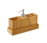 Lolahome Accessoires de Salle de Bain en Bambou Marron