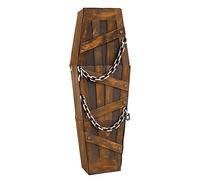 LOLAhome Cercueil avec lumière, Son et Mouvement pour Halloween Marron 160 x 27 x 52 cm