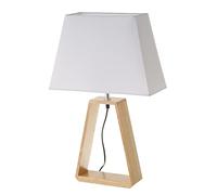 LOLAhome Lampe de table pyramide en bois beige de 38 x 17 x 60 cm