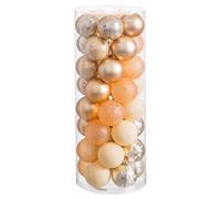 LOLAhome Lot de 40 Boules de Noël combinées en Plastique dorées Ø 6 cm