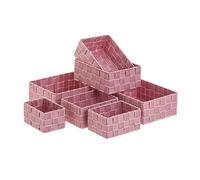 LOLAhome Paniers tressés roses en polypropylène modernes pour chambre France