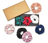 Lolalet 8 Grand Chouchous en Satin Cheveux Élastique, Chouchou Cheveux Ties Cordes, Satin Scrunchie Colorés, Chouchou Accessoires pour Femme ou Filles -Coloré D(L)