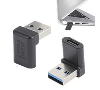 LOLANIUT 2 Adaptateur USB C vers USB 3.0 OTG, Connecteur Coudé à 90° Angle Droit, Transfert 5 Gbps Ultra Rapide, Plug & Play Universel, Compact et Fiable pour MacBook, iPhone 15, Samsung, PC