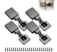 LOLANIUT 4 pièces charnière invisible pour charnière porte placard, charniere porte cuisine et charnières pour placards, charnières amortie 180° à vis pour portes 18 à 25 mm, boîtier 35 mm