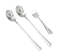 LOLANIUT Coffret personnalisé 3 pièces de cuillères et fourchettes à dessert - Accessoires de petit-déjeuner, cuillères gravées pour Nutella, cuillère de 19 cm de long, coffret cadeau pour femmes