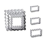 LOLANIUT Ensemble Emporte-Pièce Inox 6 pcs - Formes Rectangle, Carré, Emporte-Pièce Biscuit Réutilisable Anti-Rouille, Ustensile pour Pâtisserie, Cuisine