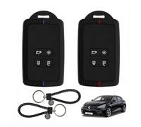 LOLANIUT Lot de 2 coques de e voiture compatibles avec Renault Clio Megane Kadjar Captur Koleos Kangoo Talisman Duster Twingo Espace Coque de protection en TPU 4 boutons avec porte-clés
