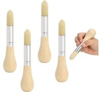LOLANIUT Lot de 4 pinceaux ronds en bois, en forme de citrouille, faciles à saisir, ergonomiques, pour les mains des enfants, pour aquarelle, acrylique et travaux manuels