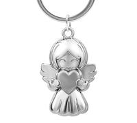LOLANIUT Porte-clés ange gardien avec cœur, pendentif ange gardien en argent, porte-clés ange gardien symbolise l'amour et la protection, ange gardien pour femmes, amies, famille, camarades de classe