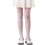 LOLANTA 2-Pack Collants Résille Filles, Collants Strass Étincelants pour Enfants Bas de Concours de Danse, Blanc scintillant, 4-8 ans, L