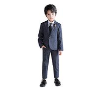 LOLANTA 2 Pièces Garçons Smoking, Blazer et Pantalon, Vêtements pour Enfants Ensemble de Costume Mariage, Bleu, 100, 4-5 Ans