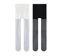 LOLANTA Collants Brillants pour Filles, Collants Scintillants pour Danse, Fête, Cosplay, Lot de 2, Noir/Argent, 5-8 ans, M