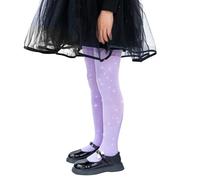 LOLANTA Collants fille ornés de strass, semi-opaques et scintillants, pour danse, soirée, spectacle, 1 paire, Violet clair, 11-12 ans, XL