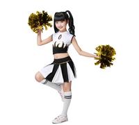 LOLANTA Costume de Cheerleader pour Filles Déguisement Uniforme de Pom-Pom Girl(noir,11-12 Ans,Taille du tag 160)